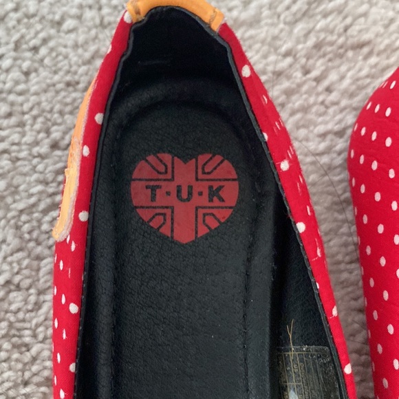 ModCloth TUK T.U.K. Clever So Sweet red polka dot Fox flats size 5 - Picture 4 of 8